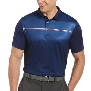 PGA TOUR Men's Engineered Asymmetric Chest Stripe Golf Polo